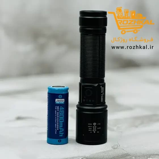 چراغ قوه شارژی جیبی اسمال سان مدل ZY-T258 با قابلیت زوم و نشانگر درصد شارژ — تصویر ۲