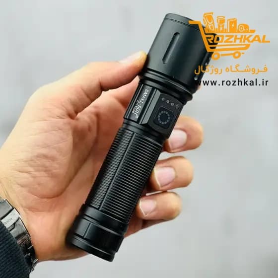 چراغ قوه شارژی جیبی اسمال سان مدل ZY-T258 با قابلیت زوم و نشانگر درصد شارژ — تصویر ۴