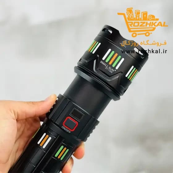 چراغ قوه شکاری و حرفه ای اسمال سان مدل ZY-T292 با باتری پر قدرت و نمایشگر هوشمند شارژ پک اصلی — تصویر ۴