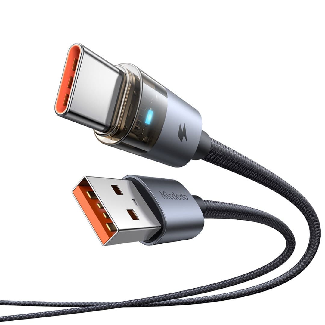 کابل شارژ سریع USB-A به تایپ سی شفاف 100 وات 6 آمپر مک دودو مدل CA-689 — تصویر ۷