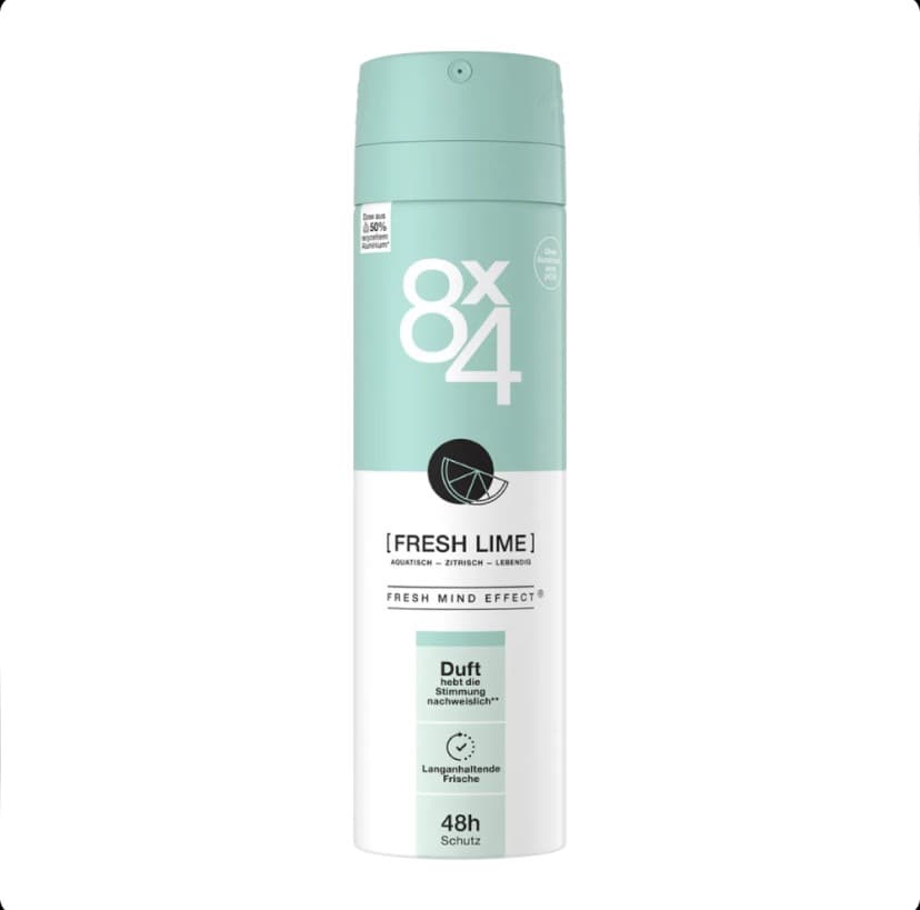 اسپری دئودورانت بدون آلومینیوم زنانه 8×4 مدل Fresh Lime