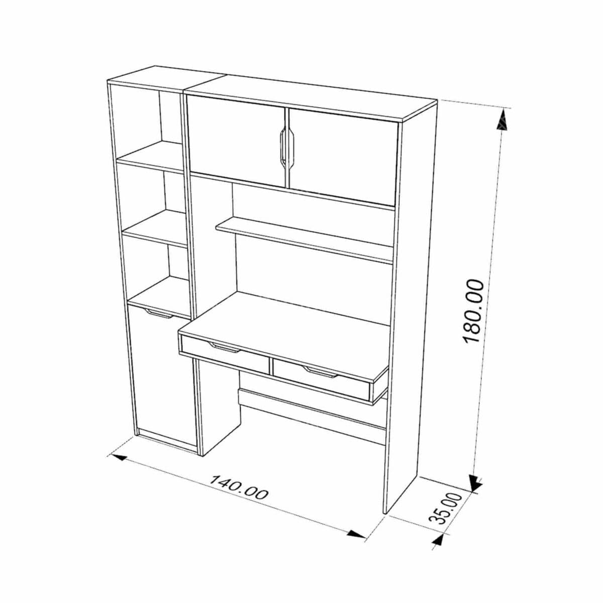 میزتحریر و کتابخانه مودنا – کد KT01 — تصویر ۸