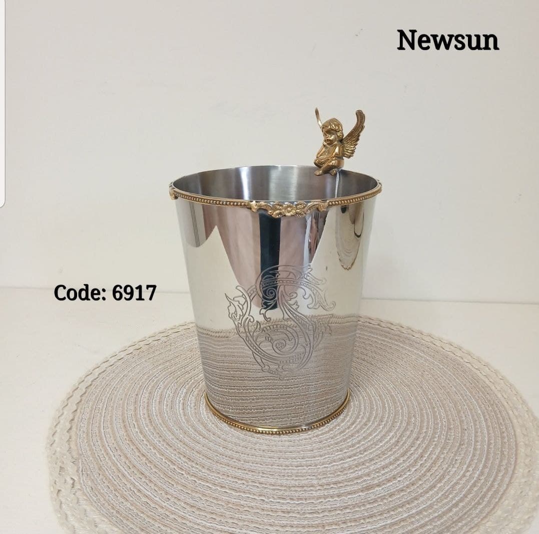 سطل یخ هندی استیل برنج نیوسان مدل فرشته کد 6917