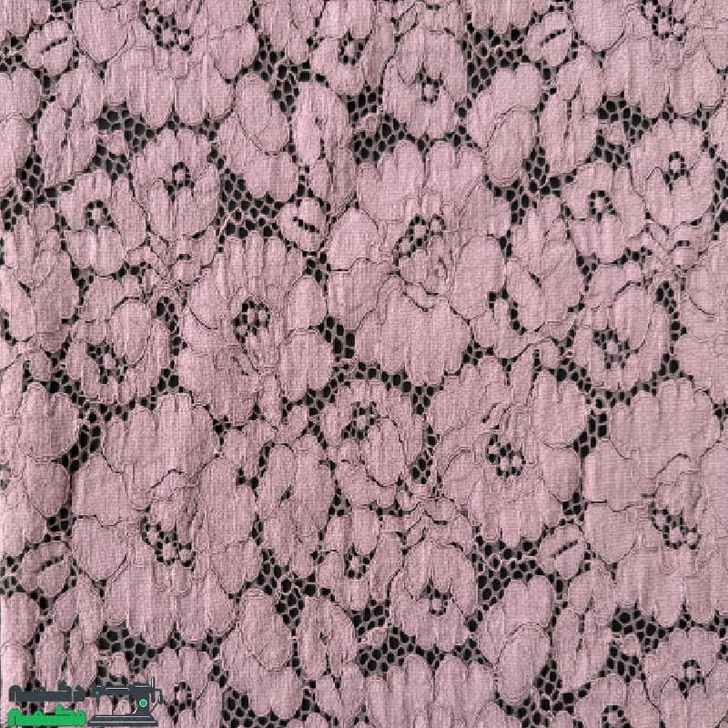 پارچه دانتل کتان قیطون صورتی چرک - دکمه مُکمه