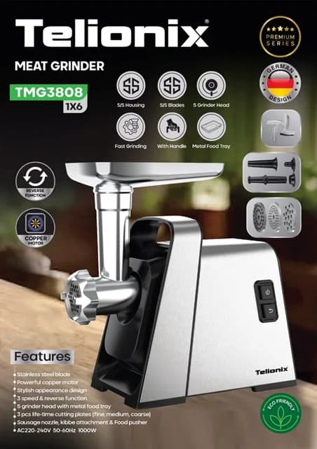 چرخ گوشت تلیونیکس مدل TMG3808 — تصویر ۲