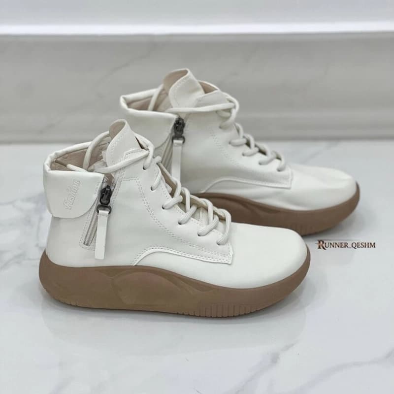 نیم‌بوت زنانه زیپ‌دار چرمی مدل فشن | Fashion zip ankle boots — تصویر ۲