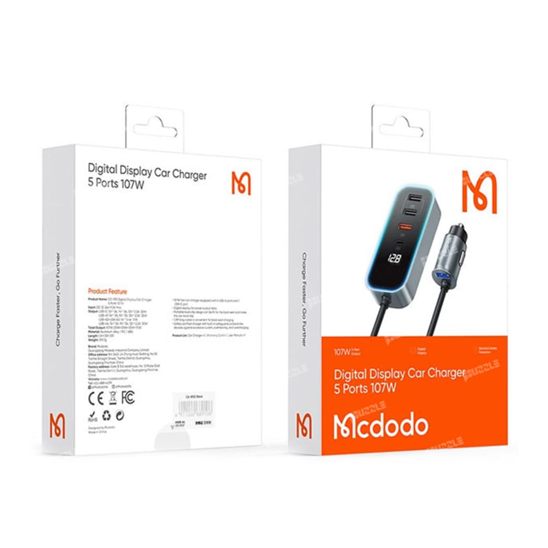 شارژر فندکی 5 پورت 107 وات مک دودو مدل CC-1900 — تصویر ۲