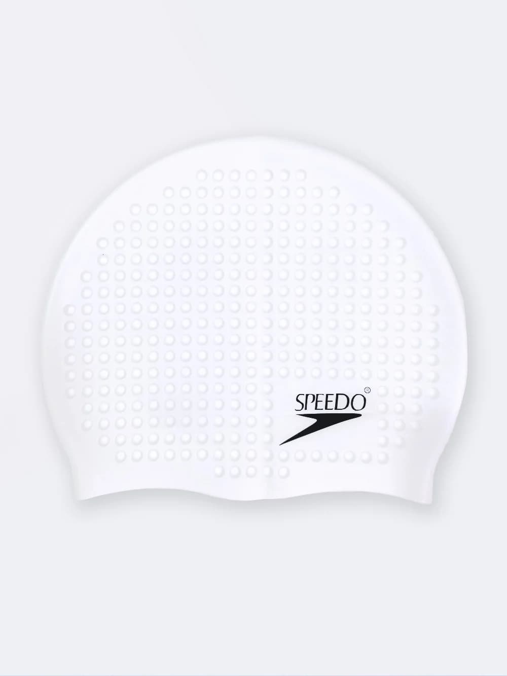 کلاه شنا سفید رنگ زنانه و مردانه سیلیکونی طرح توپی مارک اسپیدو ( Speedo ) — تصویر ۲