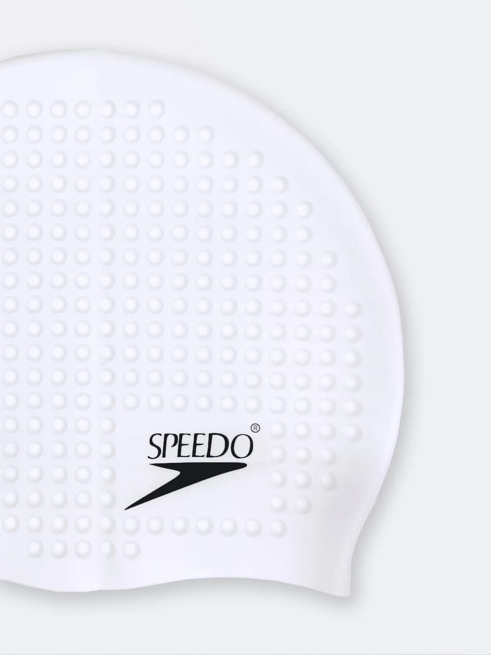 کلاه شنا سفید رنگ زنانه و مردانه سیلیکونی طرح توپی مارک اسپیدو ( Speedo ) — تصویر ۳