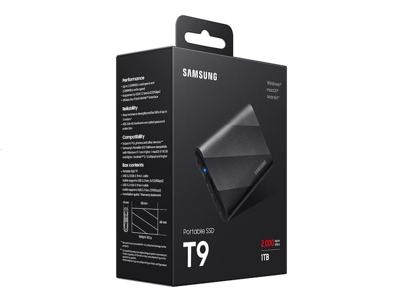 اس اس دی اکسترنال سامسونگ مدل T9 ظرفیت 4 ترابایت — تصویر ۴