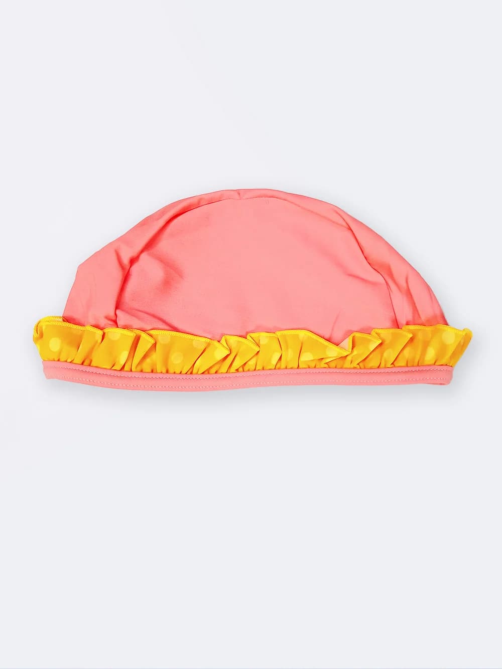 مایو بچه گانه دخترانه ناز و کیوت صورتی رنگ با طرح پپا پیگ مدل اسلیپ والان دار زرد — تصویر ۶