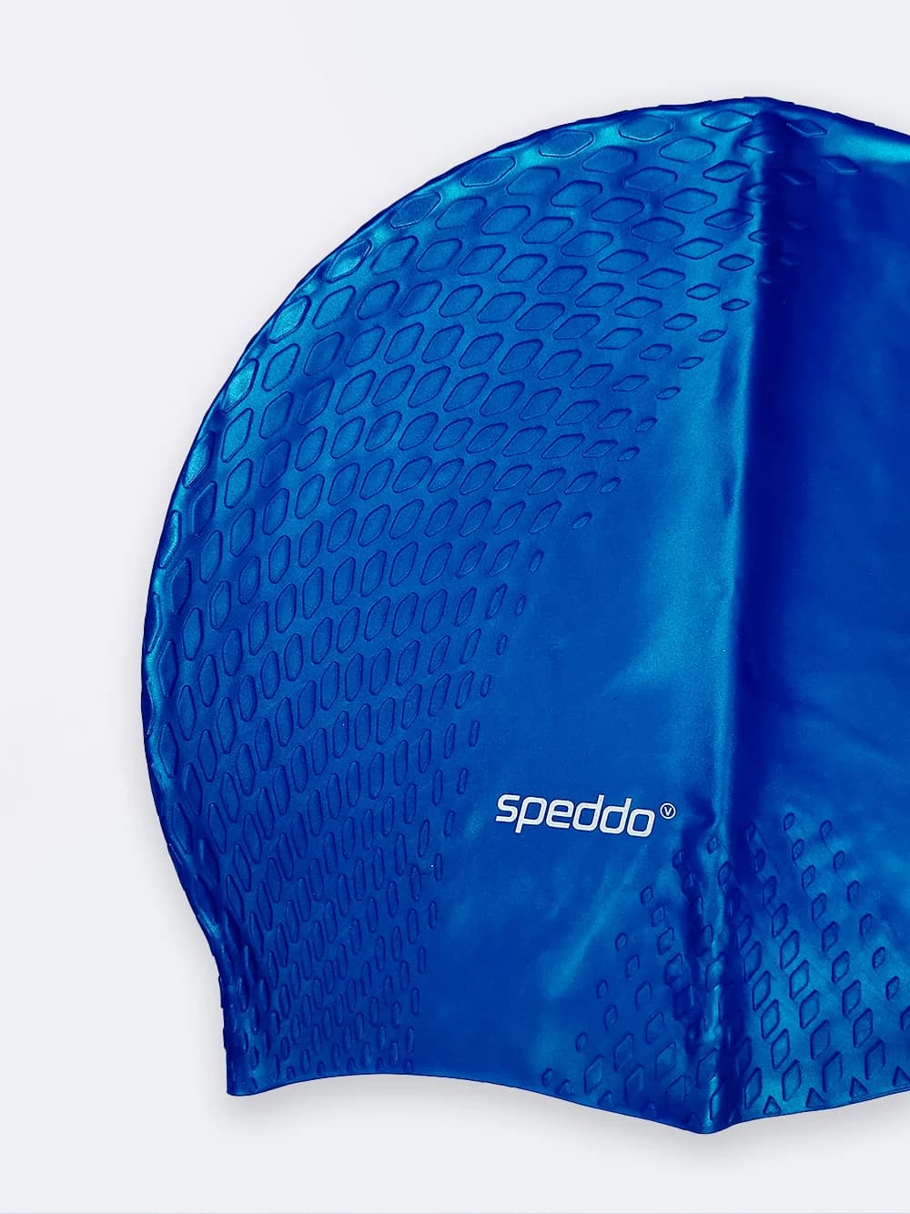 کلاه شنا طرح جدید پوست ماری زنانه و مردانه اسپیدو ( Speedo ) آبی رنگ سیلیکونی — تصویر ۳