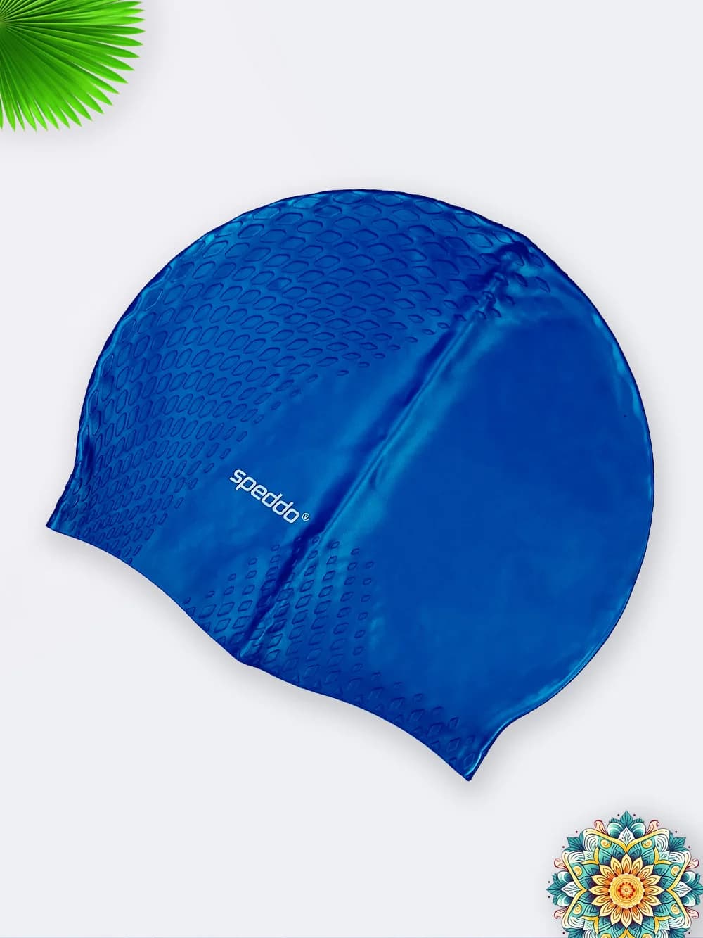 کلاه شنا طرح جدید پوست ماری زنانه و مردانه اسپیدو ( Speedo ) آبی رنگ سیلیکونی