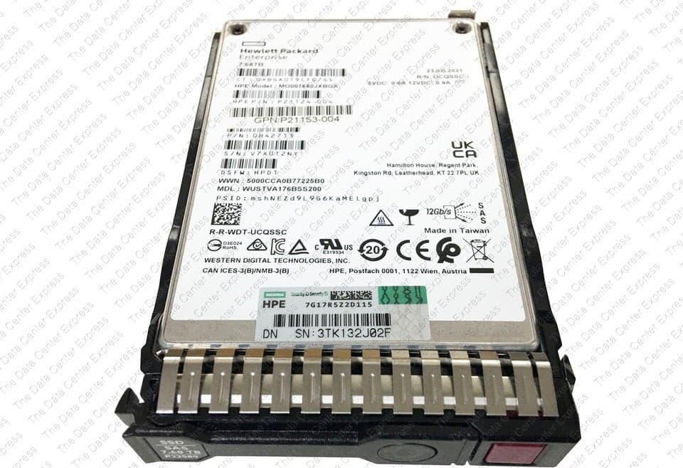 درایو سرور HPE 7.68TB 2.5 SAS 12G RI SC SSD P49739-001