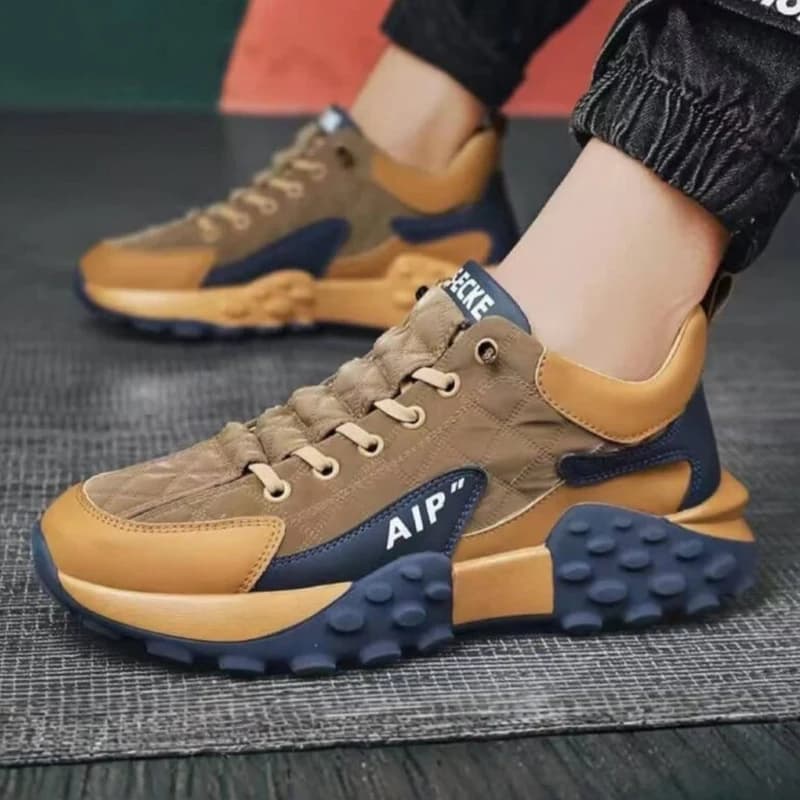 کتونی لژدار مردانه قهوه‌ای Air | Men’s Brown Platform Sneakers