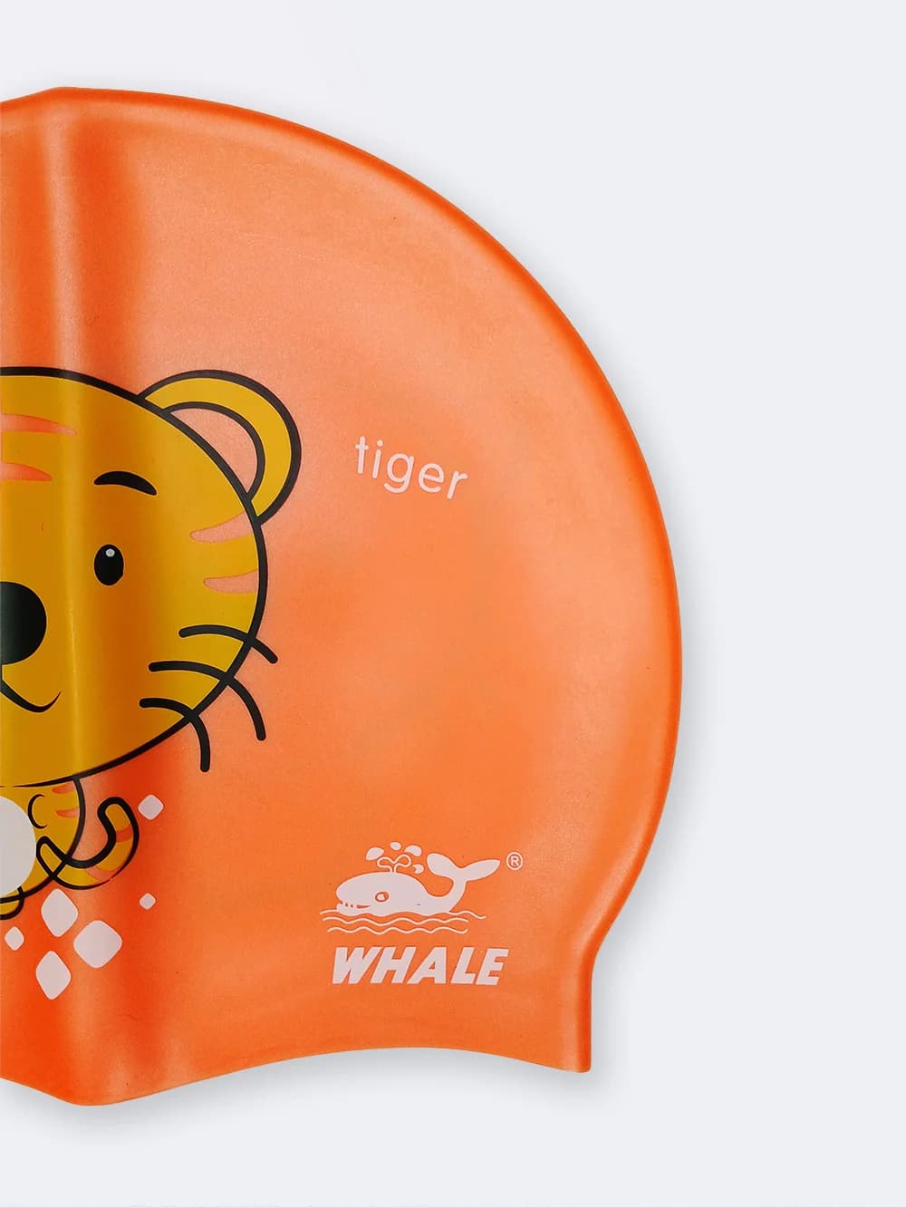 کلاه استخری بچگانه اورجینال وال ( Whale ) سیلیکونی نرم طرح گربه مهربون نارنجی — تصویر ۳