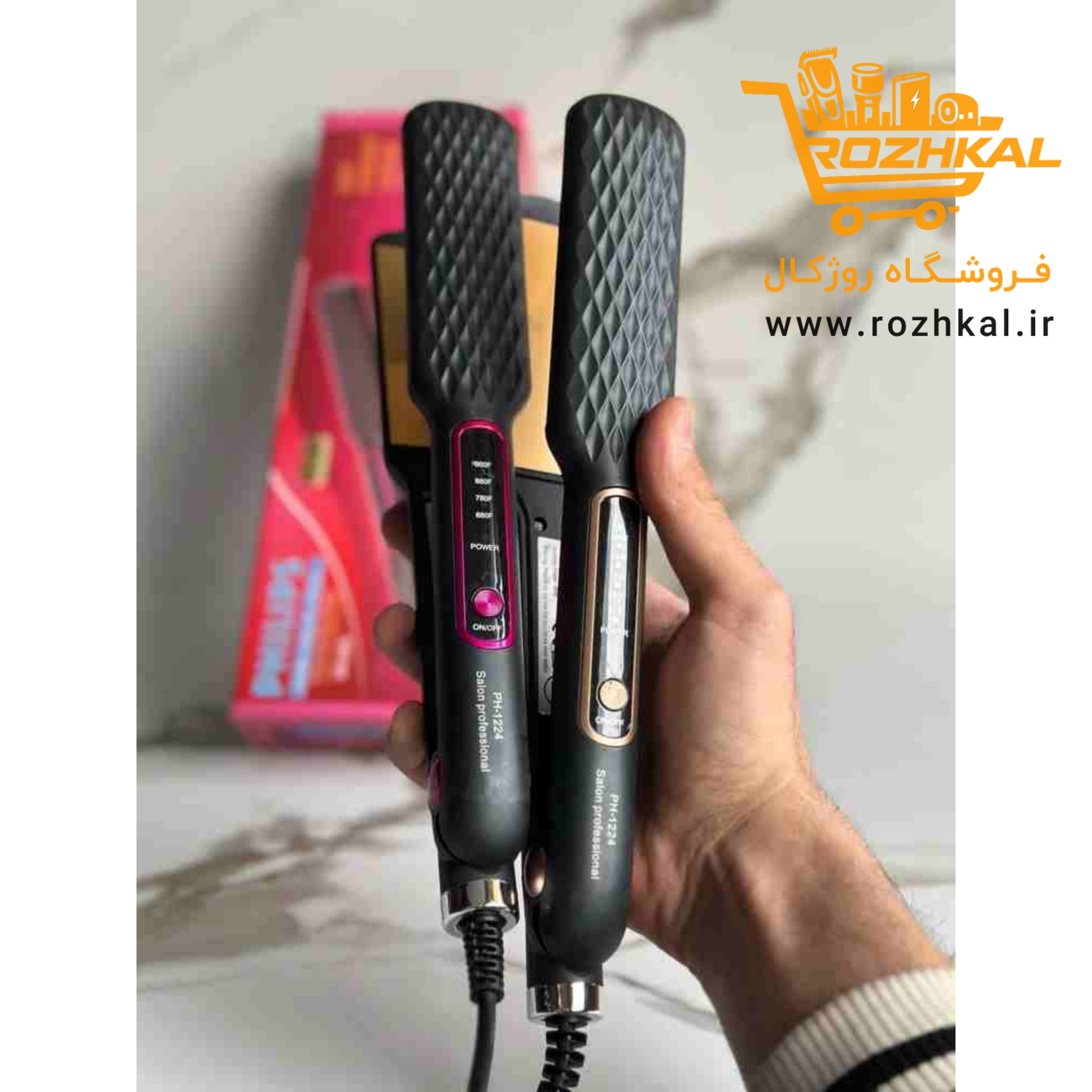 اتو مو فیلیپس مدل PH-1224 با صفحات سرامیکی پهن و قابلیت تنظیم دما