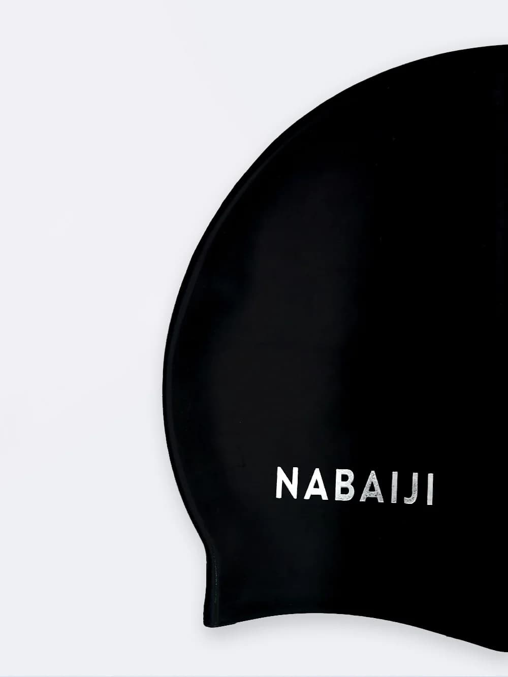 کلاه شنا مشکی رنگ برند نابایجی ( Nabaiji ) زنانه و مردانه سیلیکونی — تصویر ۳