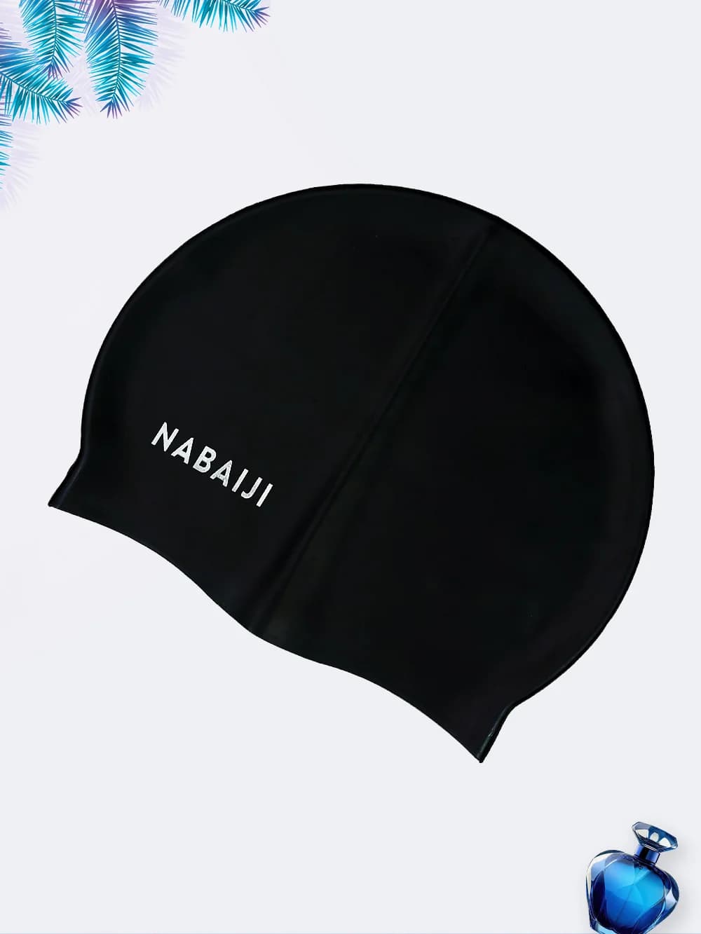 کلاه شنا مشکی رنگ برند نابایجی ( Nabaiji ) زنانه و مردانه سیلیکونی