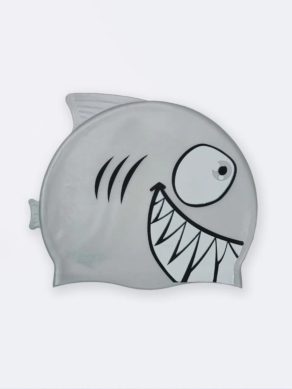کلاه استخری بچه گانه سیلیکونی طرح کوسه بالدار ضد کلر اسپیدو ( Speedo ) طوسی — تصویر ۲