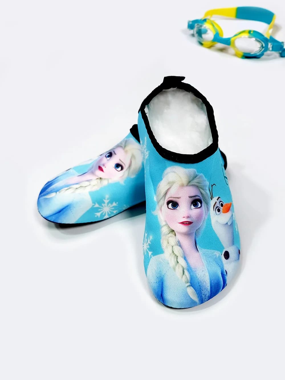کفش شنا کودکانه دخترانه آبی رنگ طرح کارتون فروزن ( frozen ) برای استخر و ساحل