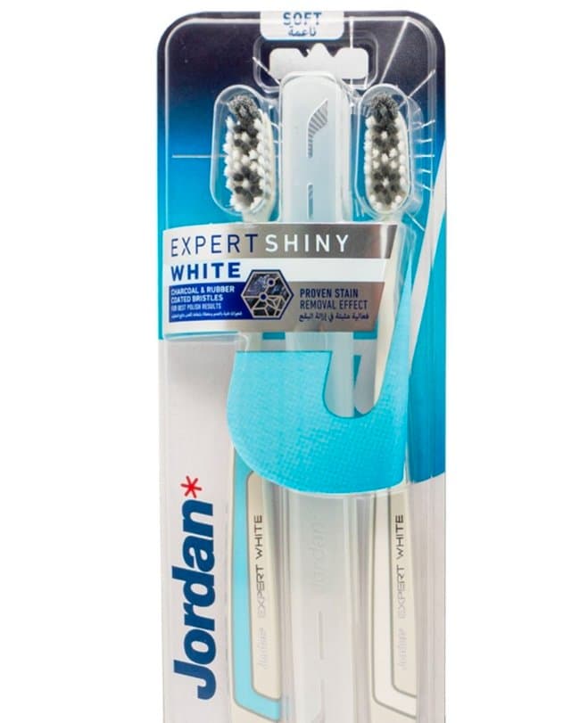 پک دوتایی مسواک سفید کننده و تمیز کننده جردن سافت(نرم) اکسپرت شاینی وایت EXPERT SHINY WHITE