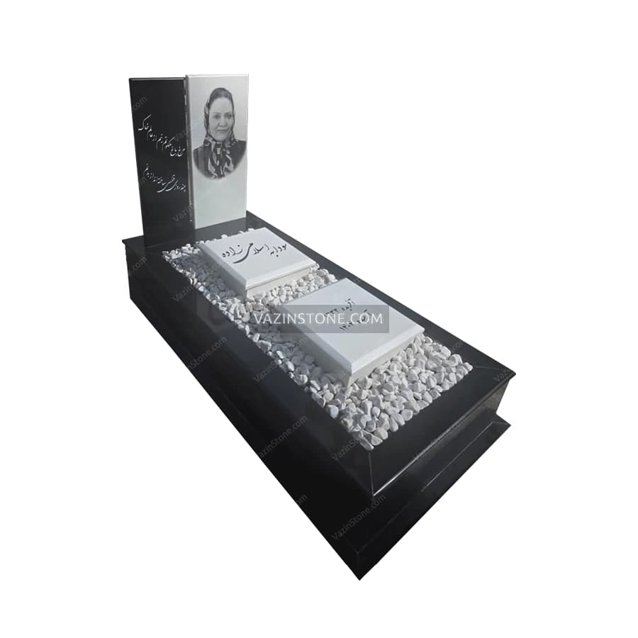 سنگ مزار دوتکه سفید مشکی هرات و نطنز