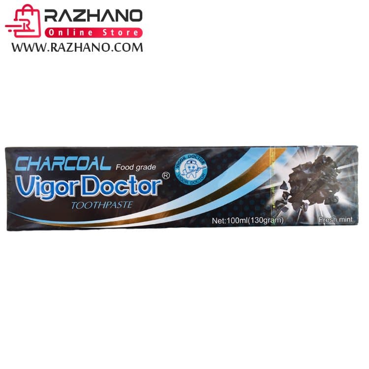 خمیر دندان زغالی دکتر ویگور Vigor Doctor حجم 100 میل | Vigor Doctor Charcoal Toothpaste 100 ML — تصویر ۲