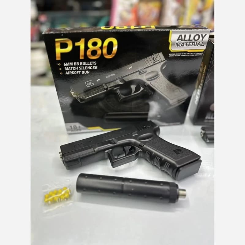 تفنگ اسباب بازی P180 مدل کلتی با صدا خفه کن