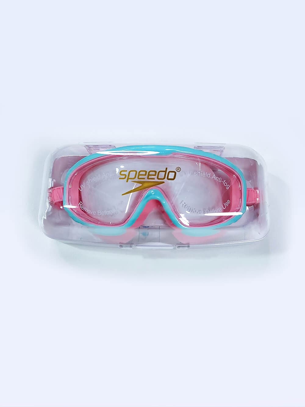 عینک شنا فرم بزرگ بچگانه دخترانه صورتی با گوشگیر دار چسبیده اسپیدو Speedo — تصویر ۸