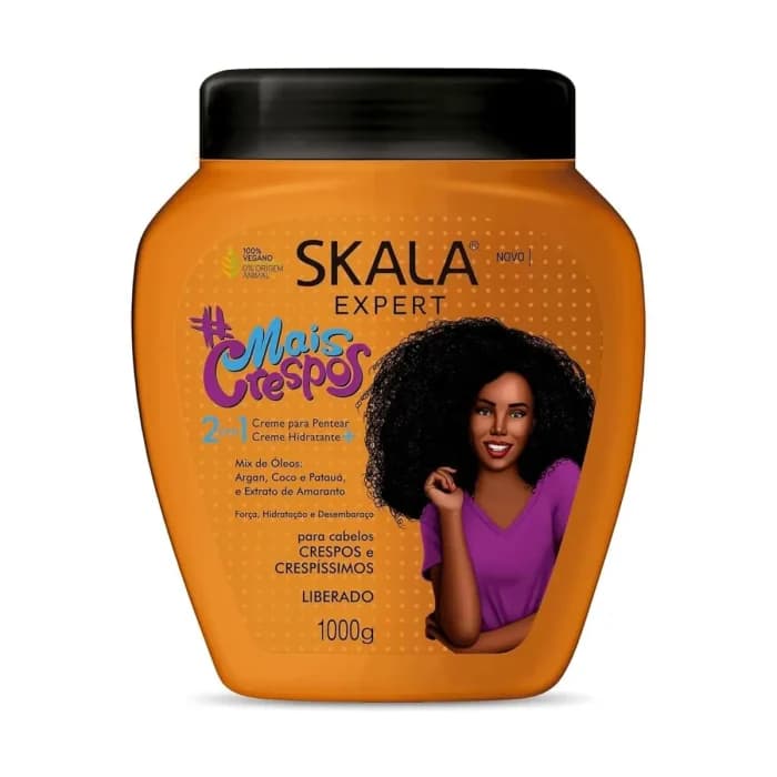 ماسک حالت دهنده ضد وز و آبرسان ۲ در ۱ موهای فر اسکالا 1000 گرم | SKALA Expert Mais Crespos 2in1 Cream Para Penter & Hidratante 1000g