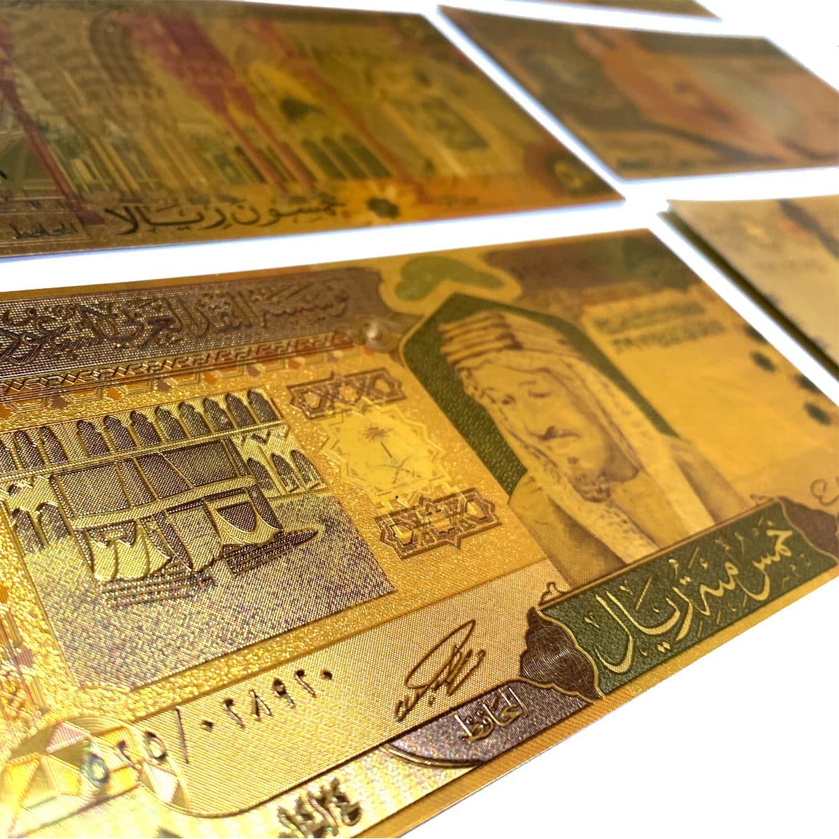 مجموعه 6 عددی اسکناس عربستان روکش آب طلا — تصویر ۳