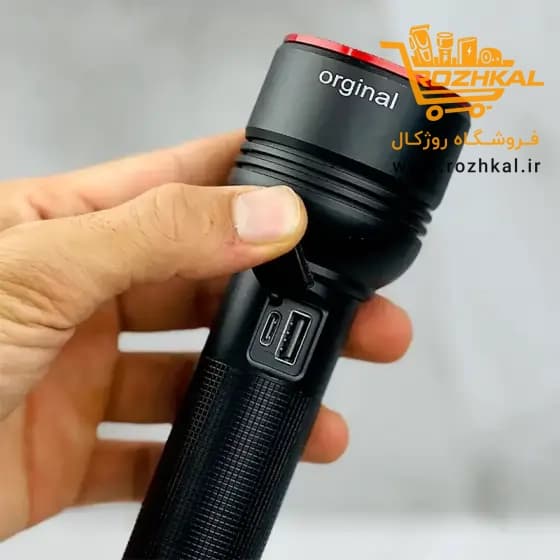 چراغ قوه اسمال سان مدل ZY-F786 با برد و کیفیت بالا باتری اورجینال و پک اصلی — تصویر ۲