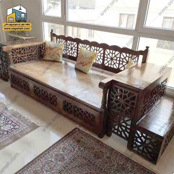 تخت سنتی سه نفره پله‌ ای 160*60 مدل CSP93 — تصویر ۲