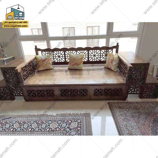 تخت سنتی سه نفره پله‌ ای 160*60 مدل CSP93