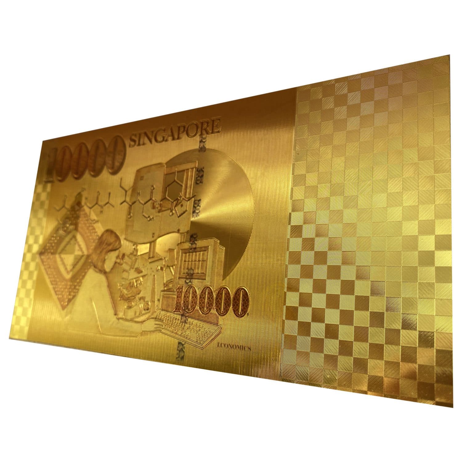 اسکناس 10.000 دلار سنگاپور روکش آب طلا — تصویر ۵