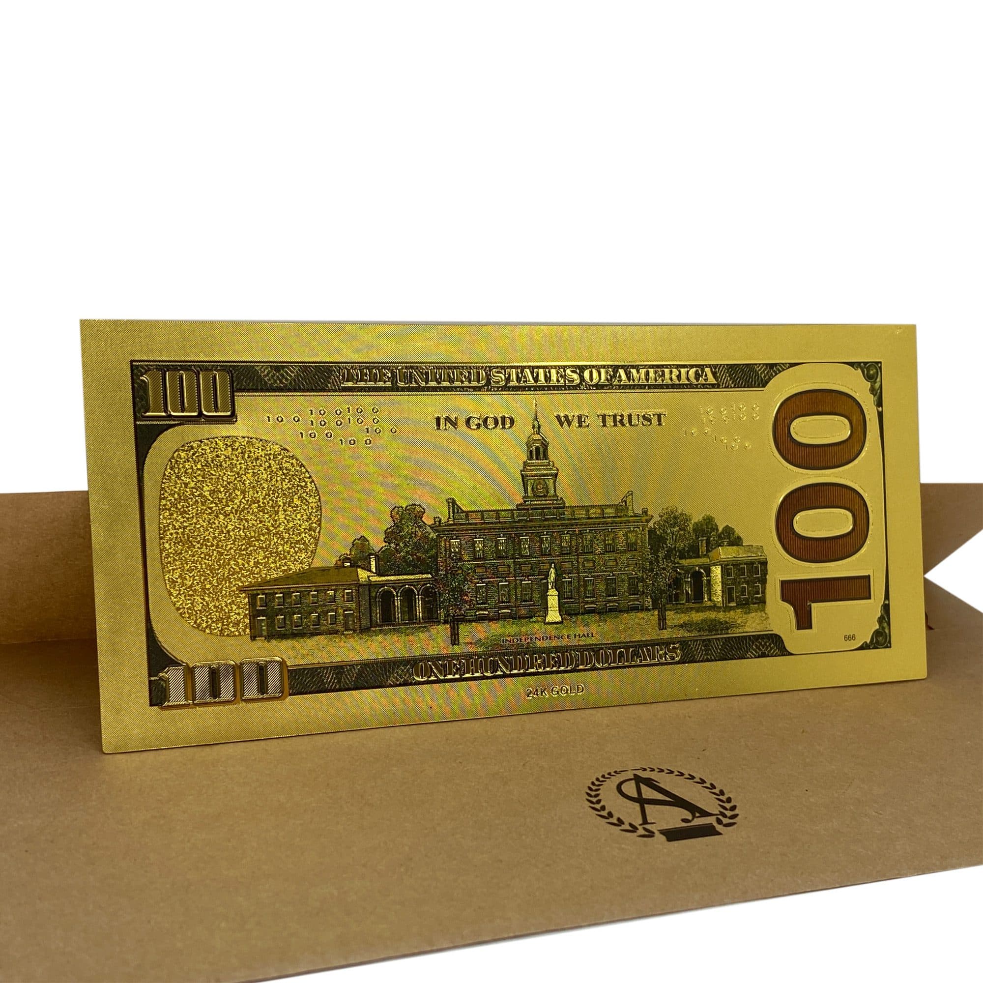 اسکناس 100 دلار جدید آمریکا روکش آب طلا — تصویر ۵