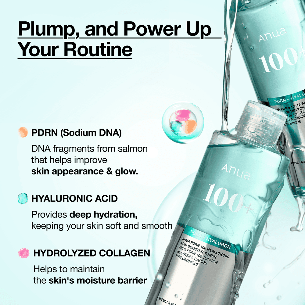 تونر بوستر آبرسان آنوا PDRN 100 + Hyaluron حجم 250 میل | Anua PDRN 100 Hyaluronic Acid Booster Toner 250ml — تصویر ۲