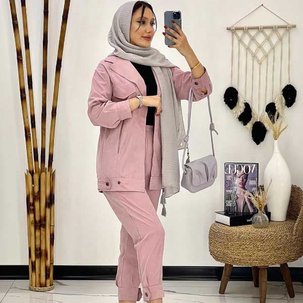 ست مانتو و شلوار میکرو جلو پیله — تصویر ۳