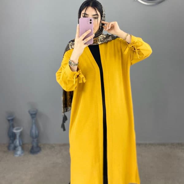 مانتو ابروبادی بلند آستین بند دار — تصویر ۲