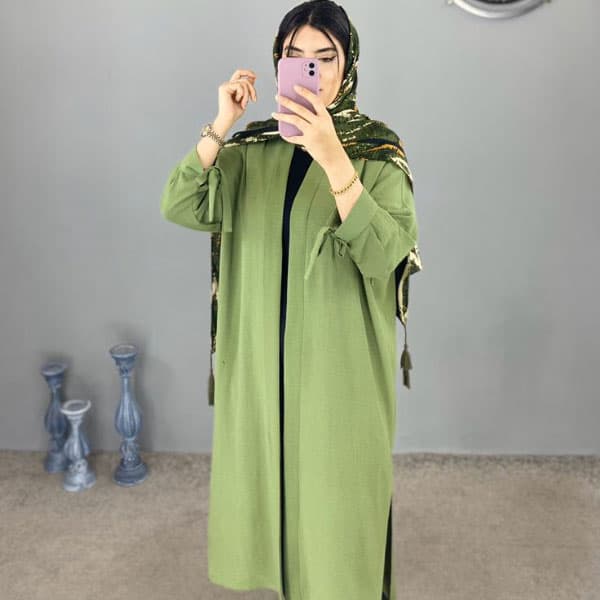 مانتو ابروبادی بلند آستین بند دار — تصویر ۳