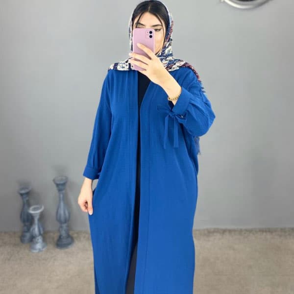 مانتو ابروبادی بلند آستین بند دار