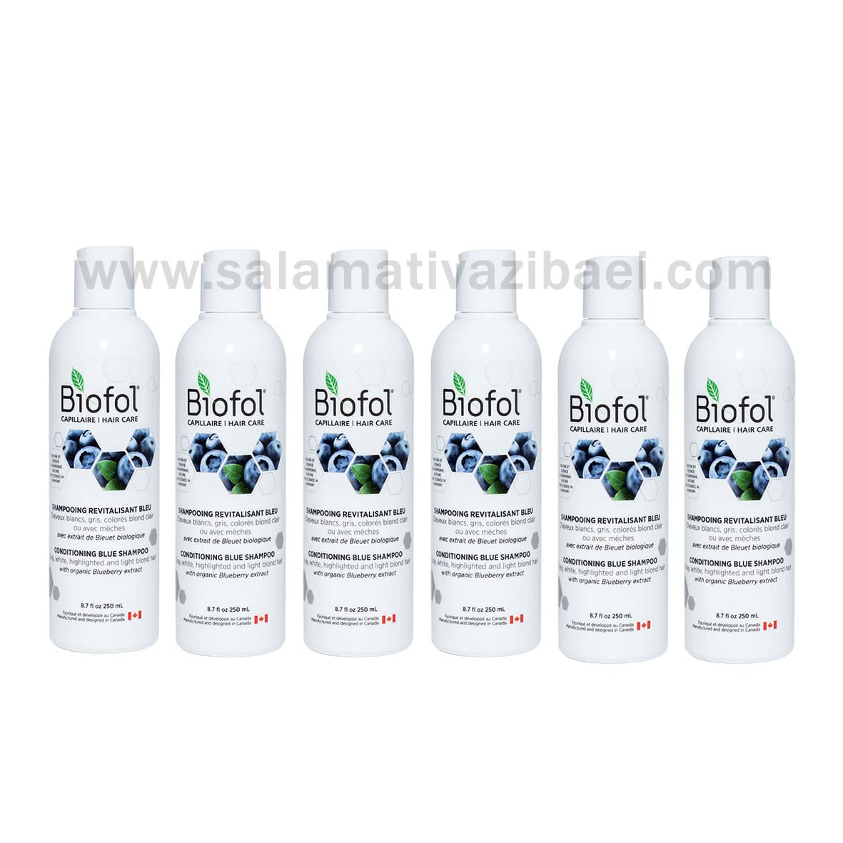 پکیج 6 عددی بلو شامپو کراتینه و ضد زردی مو بایوفول کانادا – BIOFOL — تصویر ۲
