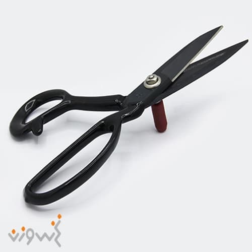 قیچی خیاطی دستی دسته مشکی آزو (PIN) سایز 9 — تصویر ۲