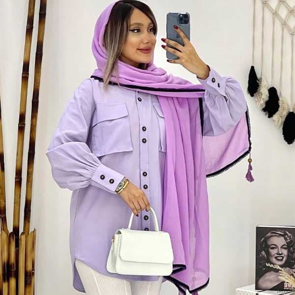 مانتو یقه مردانه دو جیب کد 762