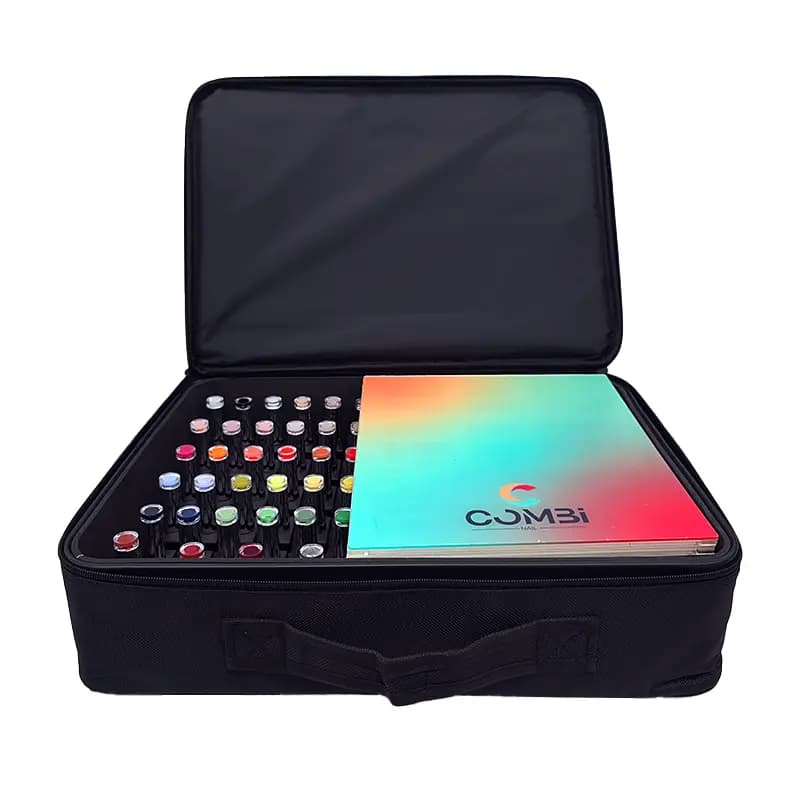 پک ۸۰ عددی لاک ژل کمبی COMBI + 🌈کالیته | ست سالنی ۱۵ میل با کیف حمل مخصوص — تصویر ۳