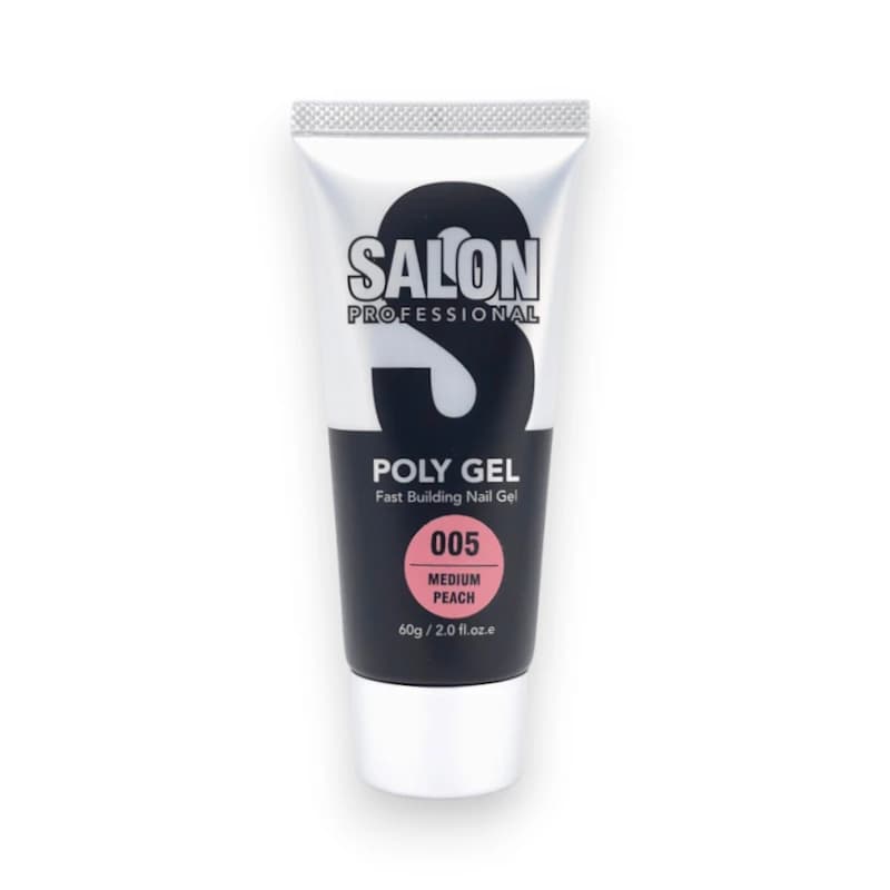 پلی ژل کاشت ناخن سالن Salon | رنگ هلویی متوسط Medium Peach – کد 005 | حجم 60 گرم