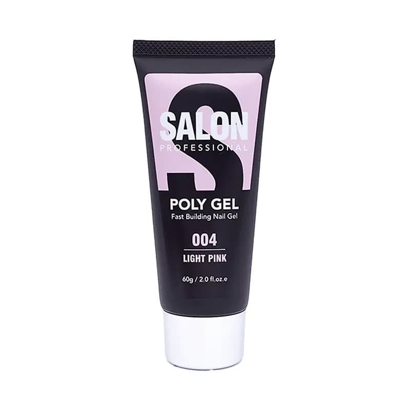 پلی ژل کاشت ناخن سالن Salon | رنگ صورتی روشن Light Pink – کد 004 | حجم 60 گرم