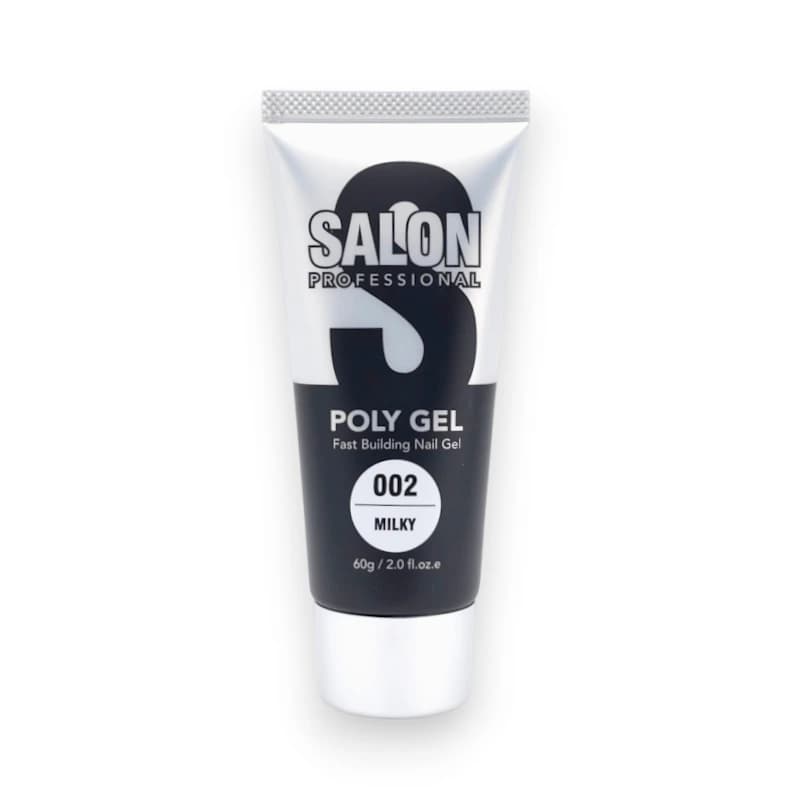پلی ژل کاشت ناخن سالن Salon | رنگ شیری Milky – کد 002 | حجم 60 گرم