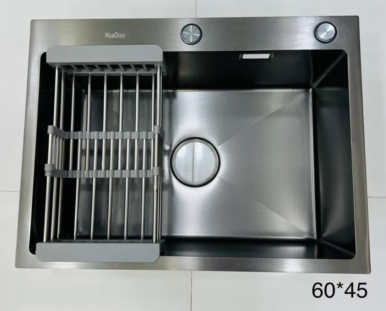 سینک باکسی تک لگن دودی سایز 60*45 برند هوادیائو